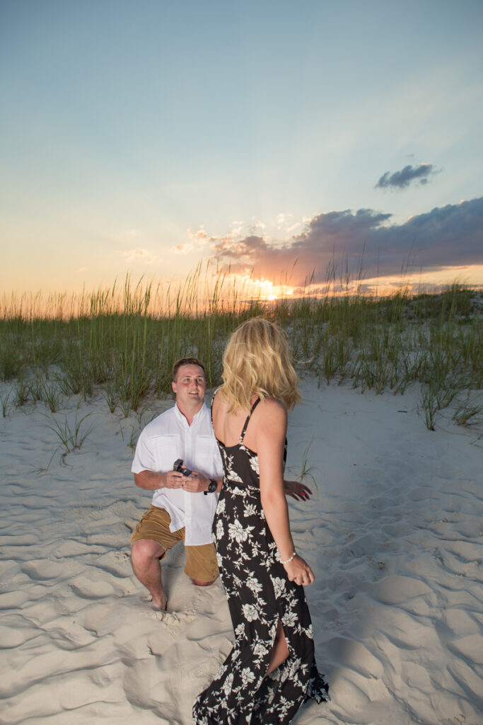 sunset surprise engagement 